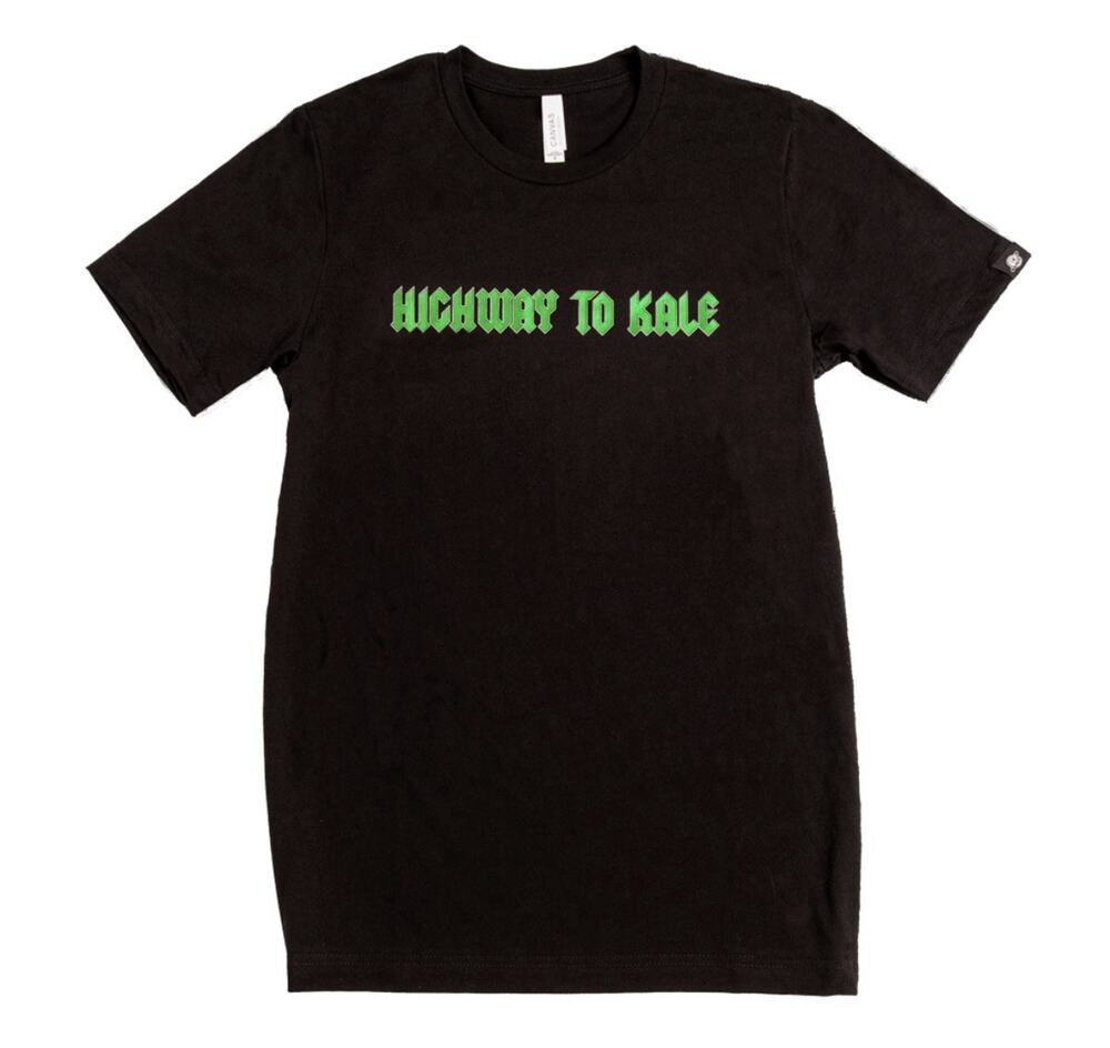 Laughing Planet HIGHWAY TO KALE T-Shirt Black Womens’s L